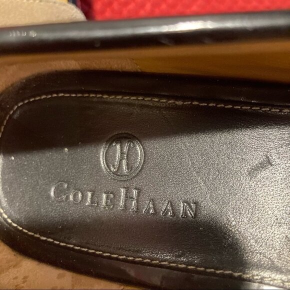 COLE HAAN + NIKE AIR Sz 8.5B Suede Patent  Leather Horse bit Driving Shoe Loafer - Picture 4 of 10